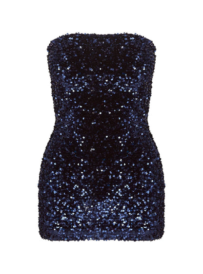 Eldoni Strapless Mini Dress Navy
