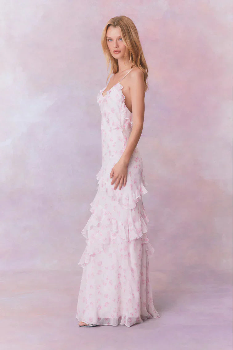 Rialto Fragrance Print Maxi Dress-STERLING DUSK