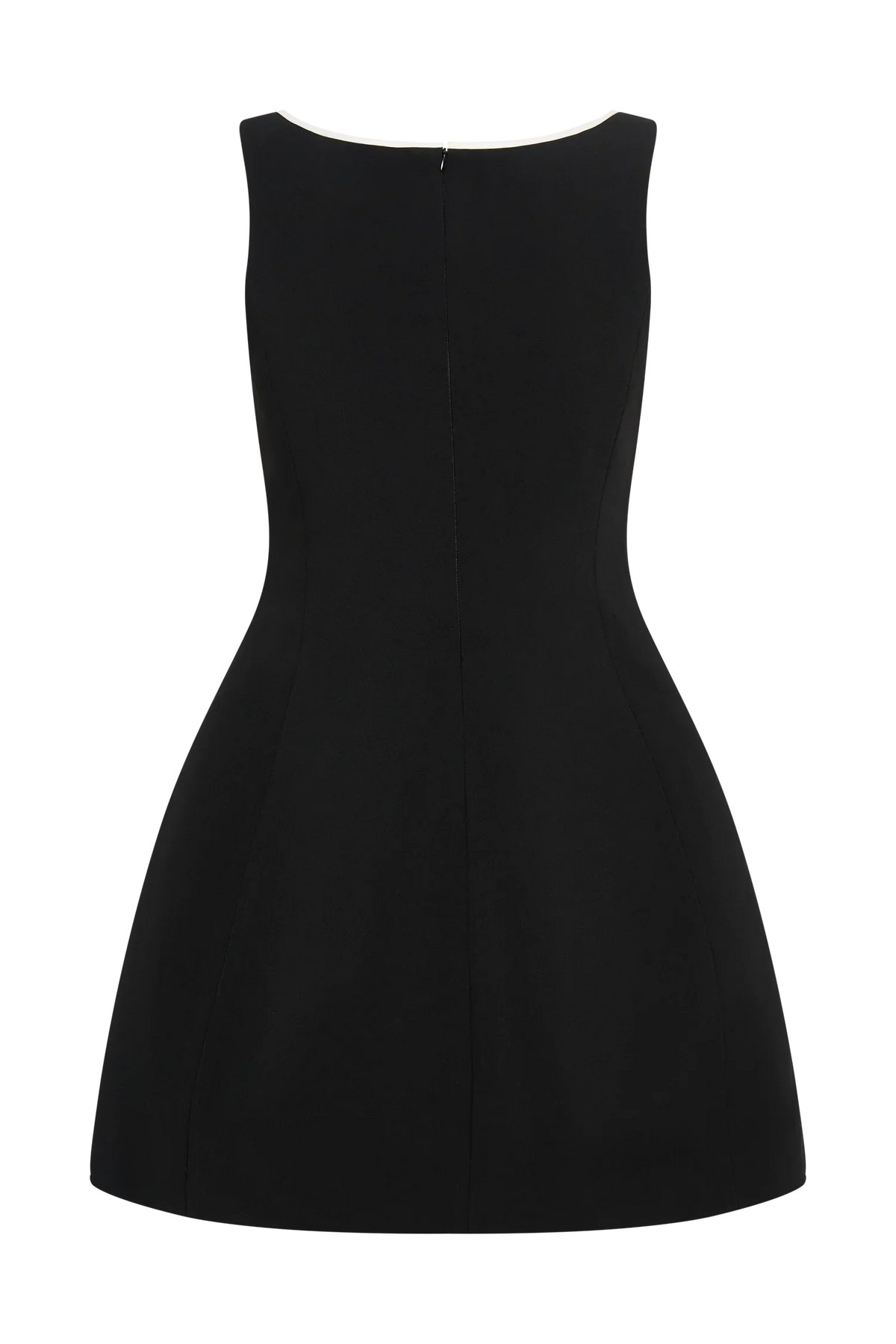 Evanna Sleeveless Contrast Suiting Mini Dress - Black