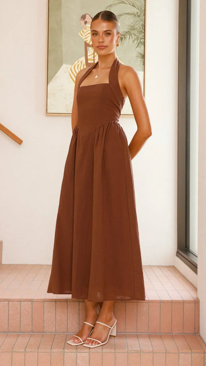 Caden Maxi Dress - Chocolate