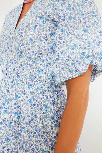 Blue Ditsy Floral Loren Mini Dress