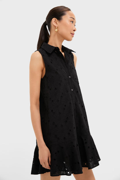 Black Floral Eyelet Sleeveless Callahan
