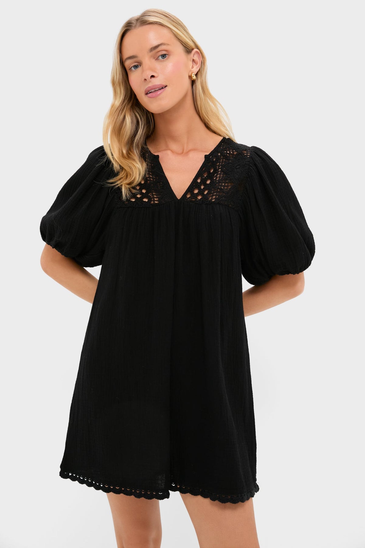 Black Crochet Diana Mini Dress