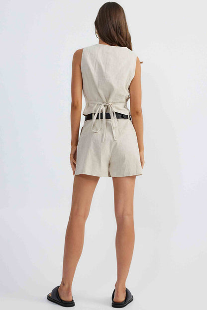SNDYS Allegra Linen Vest Natural