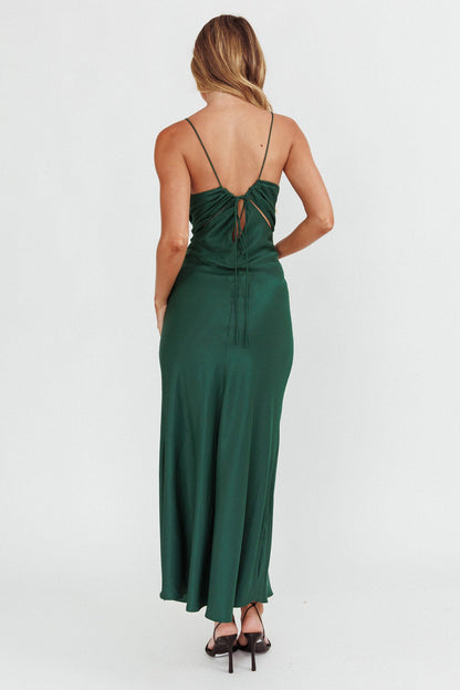 Casa Nova Cut-Out String Dress Emerald
