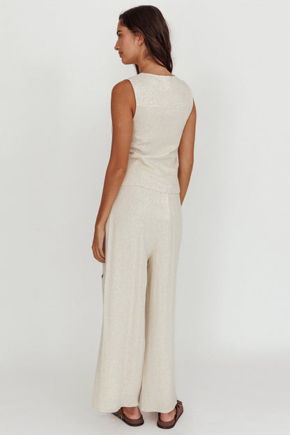 Swing Of Things Sun And Moon Wide Leg Pants Oat