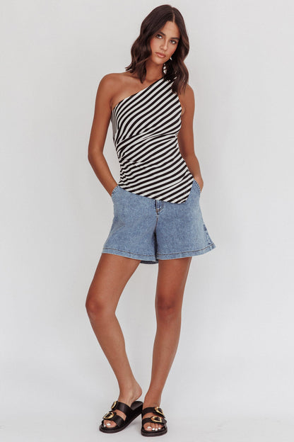 Ottawa Zipper Shorts Denim Blue