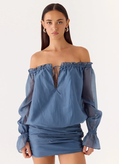Tedara Mini Dress - Washed Navy