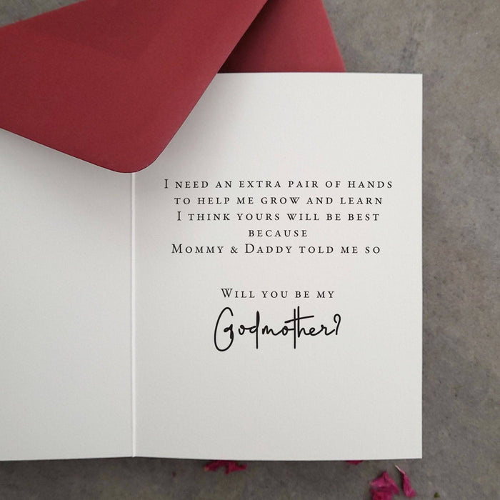 Auntie Will you be my Godmother Card - XOXOKristen