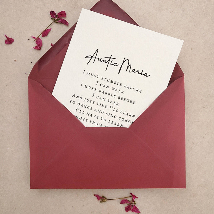 Auntie Will you be my Godmother Card - XOXOKristen