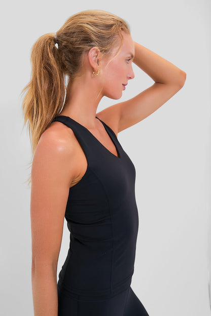 Black Compression Spandex Lena Tank