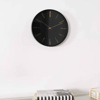 Black 12" Modern Analogue Clock - Modern Home Interiors