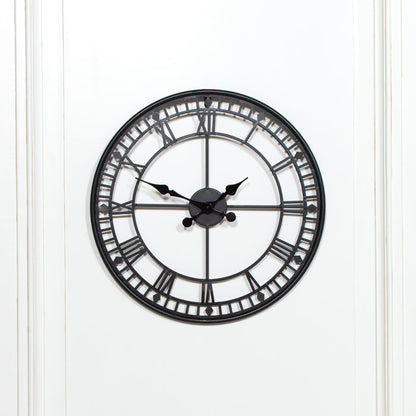 Black Metal Wall Clock 55cm