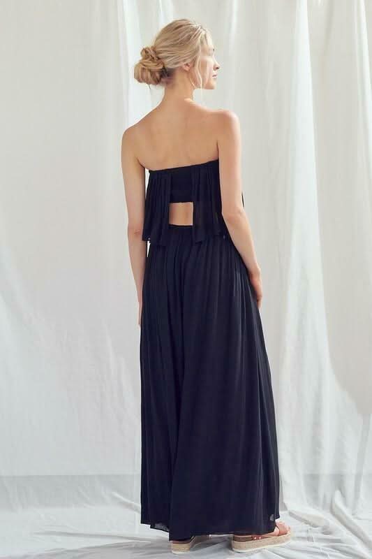 Monaco Black Strapless Maxi Dress