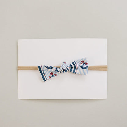 Block Print Floral Hair Bow