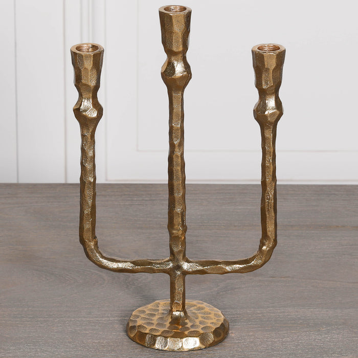 Brass Plated Candle Holder 35cm - Modern Home Interiors