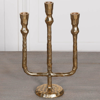 Brass Plated Candle Holder 35cm - Modern Home Interiors