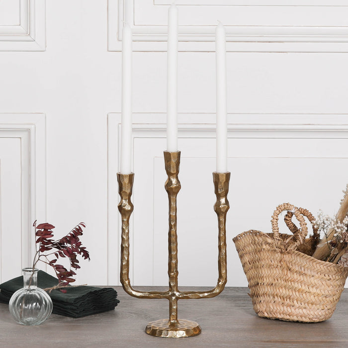 Brass Plated Candle Holder 35cm - Modern Home Interiors