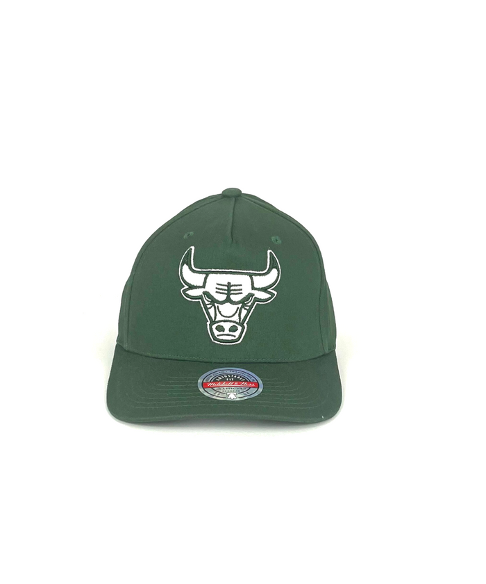 Chicago Bulls Team Logo Snapback Hat by Mitchell & Ness (Olive)