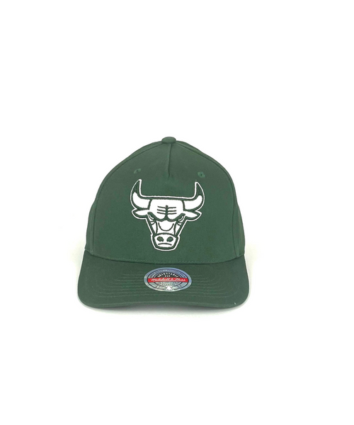 Chicago Bulls Team Logo Snapback Hat by Mitchell & Ness (Olive)