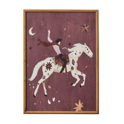Cowboy Frame Glass Print