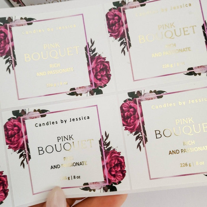Custom Floral Candle Label - XOXOKristen