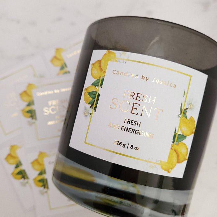 Custom Lemon Candle Label Stickers - XOXOKristen