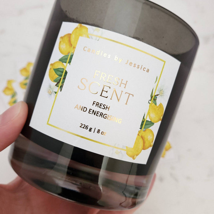 Custom Lemon Candle Label Stickers - XOXOKristen