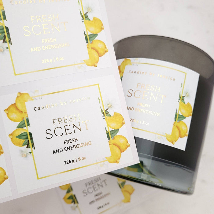 Custom Lemon Candle Label Stickers - XOXOKristen