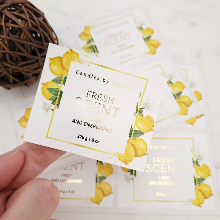 Custom Lemon Candle Label Stickers - XOXOKristen