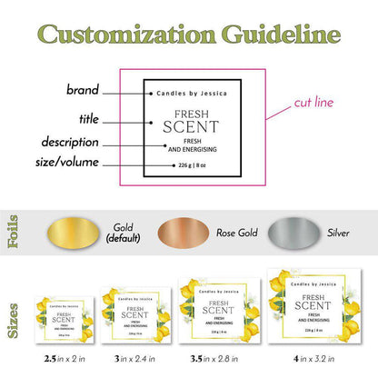 Custom Lemon Candle Label Stickers - XOXOKristen