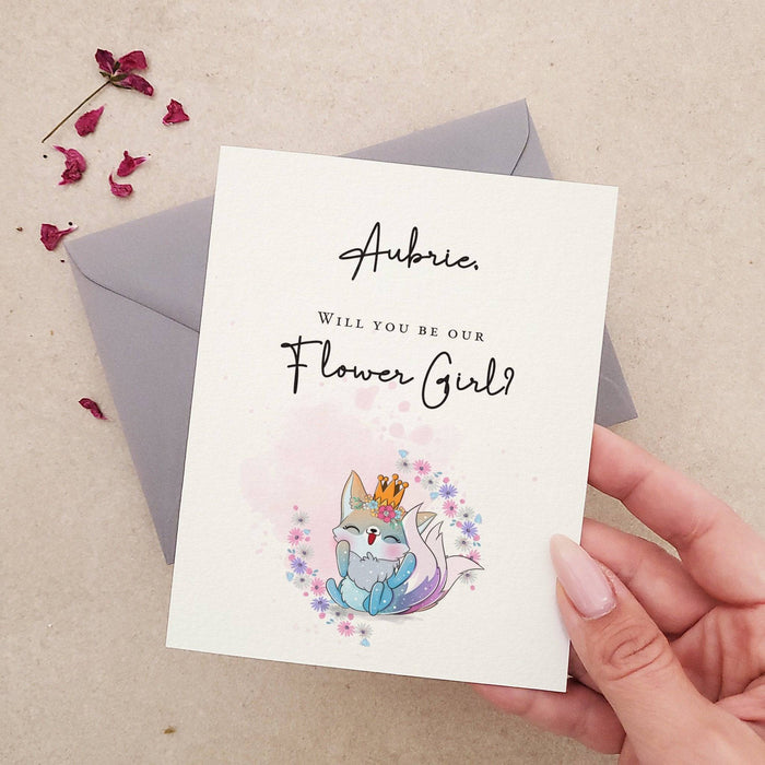 Cute animal Flower Girl Card - XOXOKristen