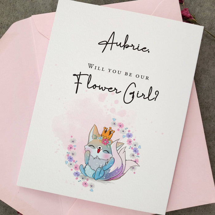 Cute animal Flower Girl Card - XOXOKristen