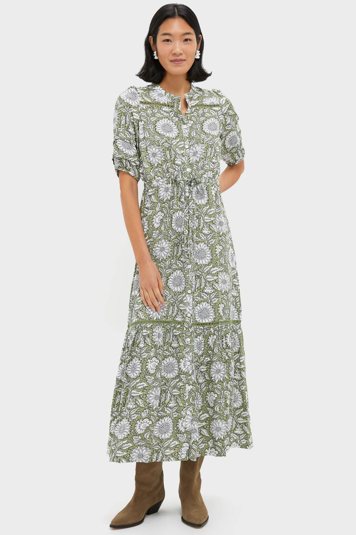 Arles Gothic Olive Lucy 4 Short Sleeve Dress