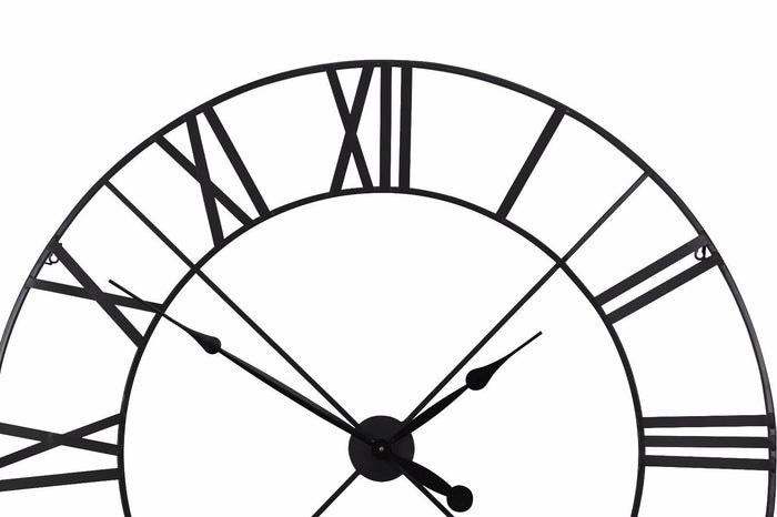 Extra Large 110cm Black Metal Wall Clock - Modern Home Interiors