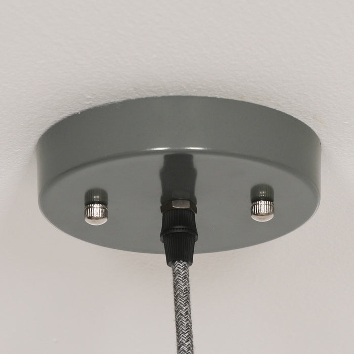 Factory Style Grey Enamel Painted 46cm Pendant Light - Modern Home Interiors