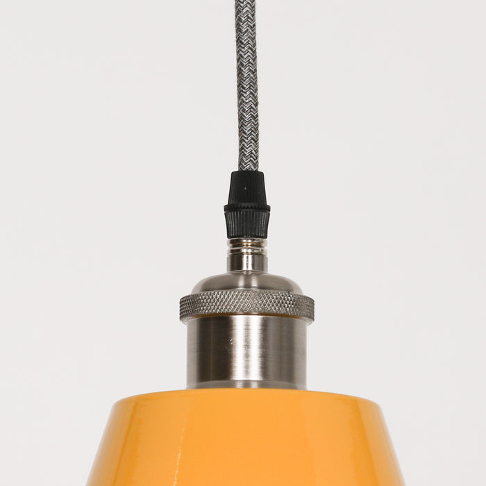 Factory Style Mustard Yellow Enamel Painted 36cm Pendant Light - Modern Home Interiors