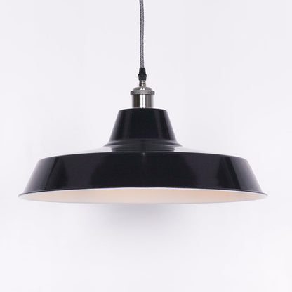 Factory Style Royal Blue Enamel Painted 46cm Pendant Light - Modern Home Interiors