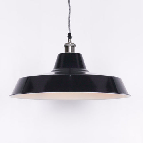 Factory Style Royal Blue Enamel Painted 46cm Pendant Light - Modern Home Interiors