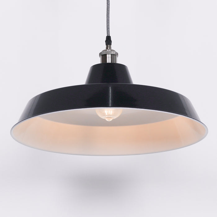 Factory Style Royal Blue Enamel Painted 46cm Pendant Light - Modern Home Interiors