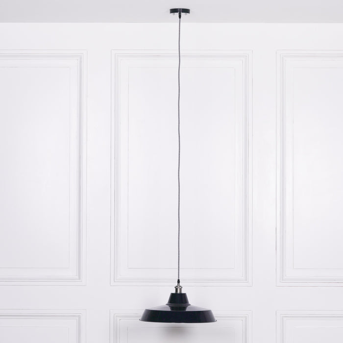 Factory Style Royal Blue Enamel Painted 46cm Pendant Light - Modern Home Interiors