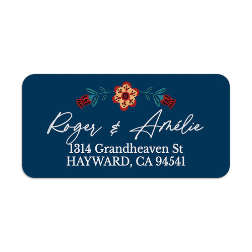 Floral Return Address Labels
