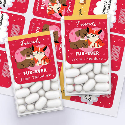 Friends Fur-ever Valentine's Day Stickers for Tic Tacs