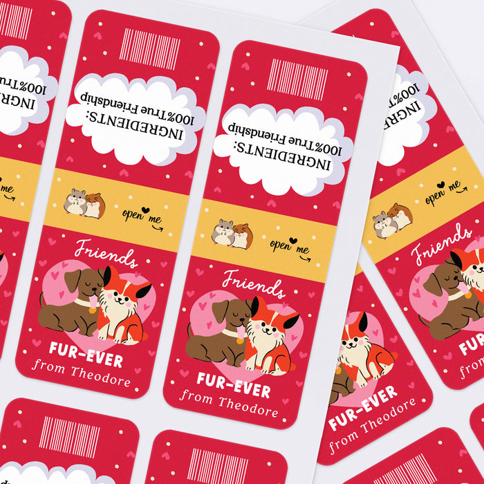 Friends Fur-ever Valentine's Day Stickers for Tic Tacs