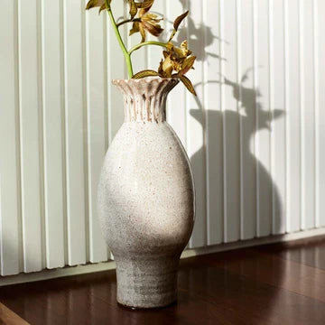 Frill Tall Grey Vase