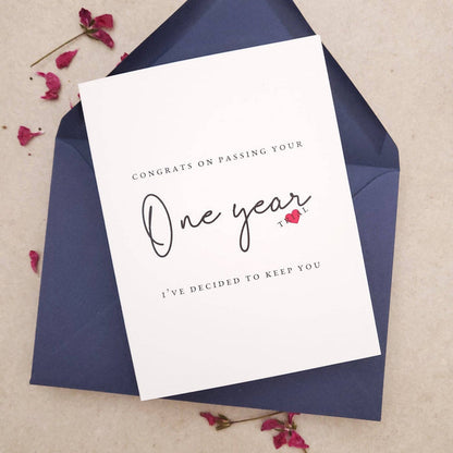 Funny One Year Anniversary Card - XOXOKristen