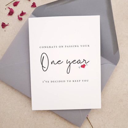 Funny One Year Anniversary Card - XOXOKristen