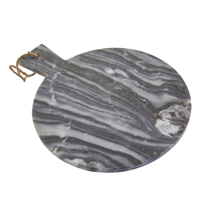 Grey Marble Paddle Serving Board - Round - Modern Home Interiors