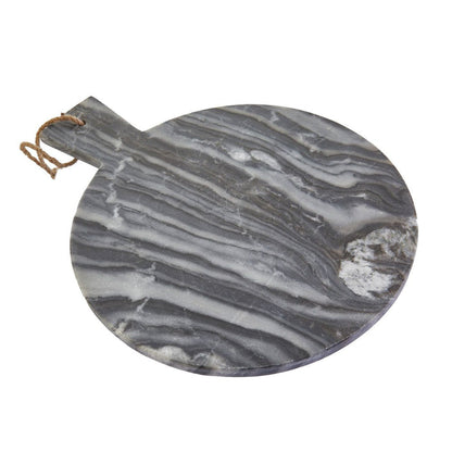 Grey Marble Paddle Serving Board - Round - Modern Home Interiors