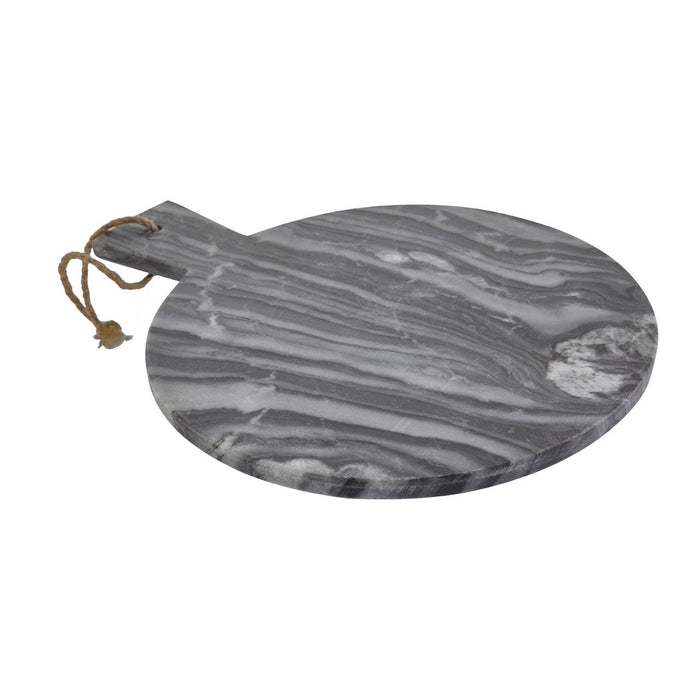 Grey Marble Paddle Serving Board - Round - Modern Home Interiors